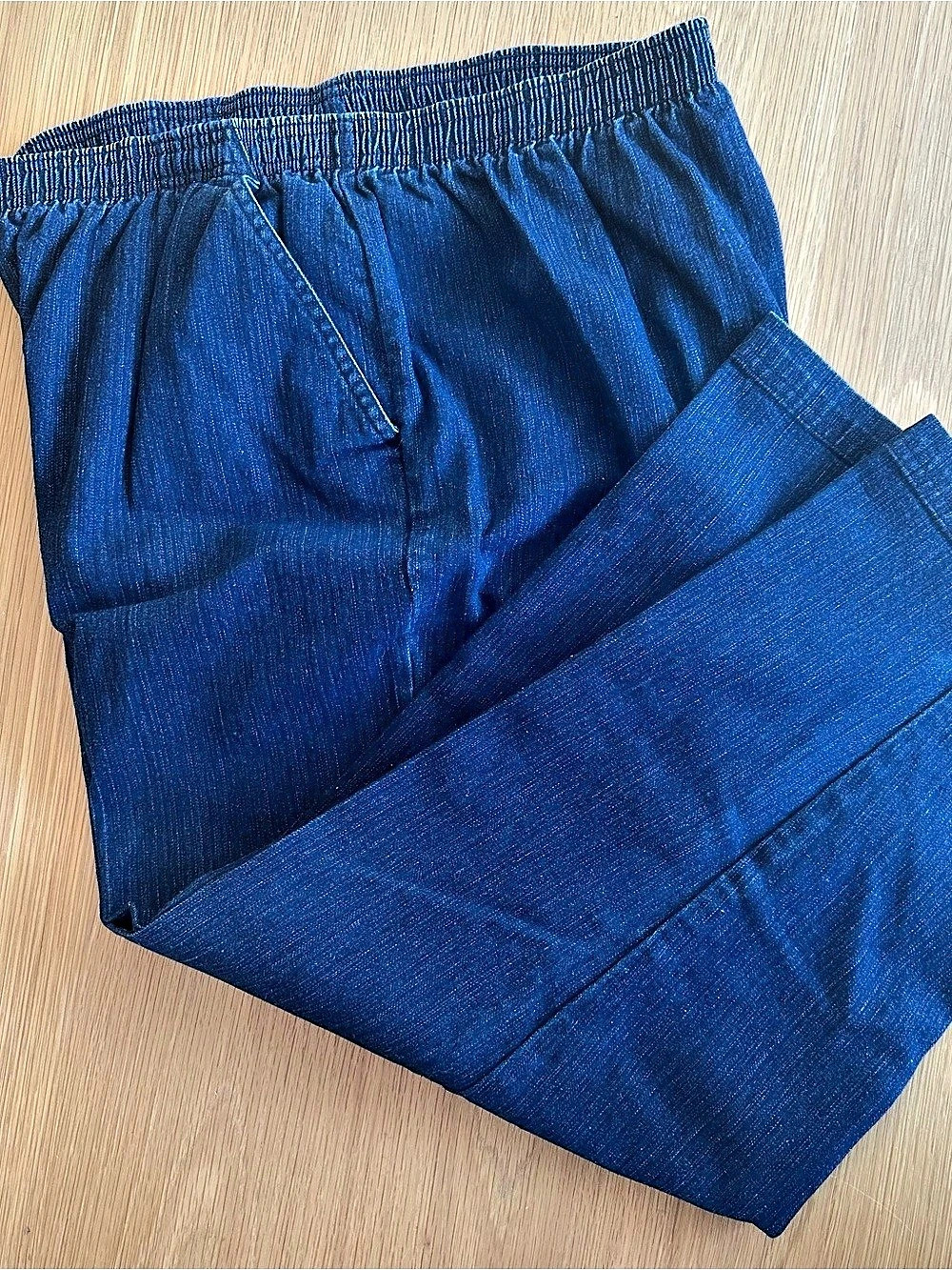 Laura Scott Petite Denim Pull On Elastic Stretch Waist Loose Leg Super Comfort i